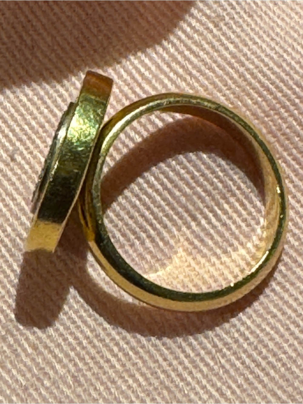 Bulgari Gold-Tone Medallion Floral Signet Ring